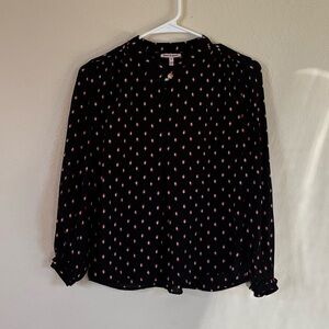 Juicy Couture Black and Red All Over Print Women's Top. Size XS